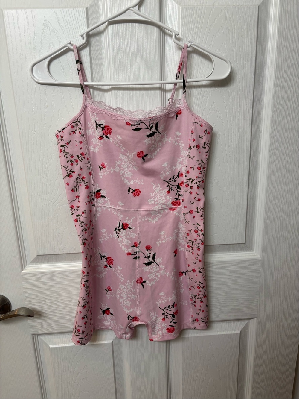 Wild Fable Pink Floral 
 ButterBliss Lace Trim Romper.